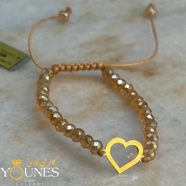 دستبند قلب ساده طلا لیزری